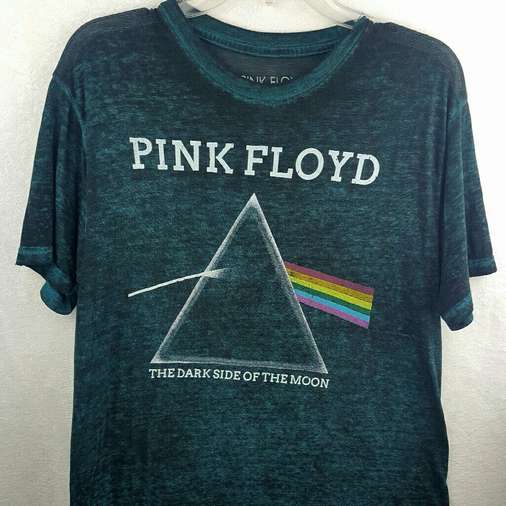 Pink Floyd Burnout Graphic T Shirt Teal Green